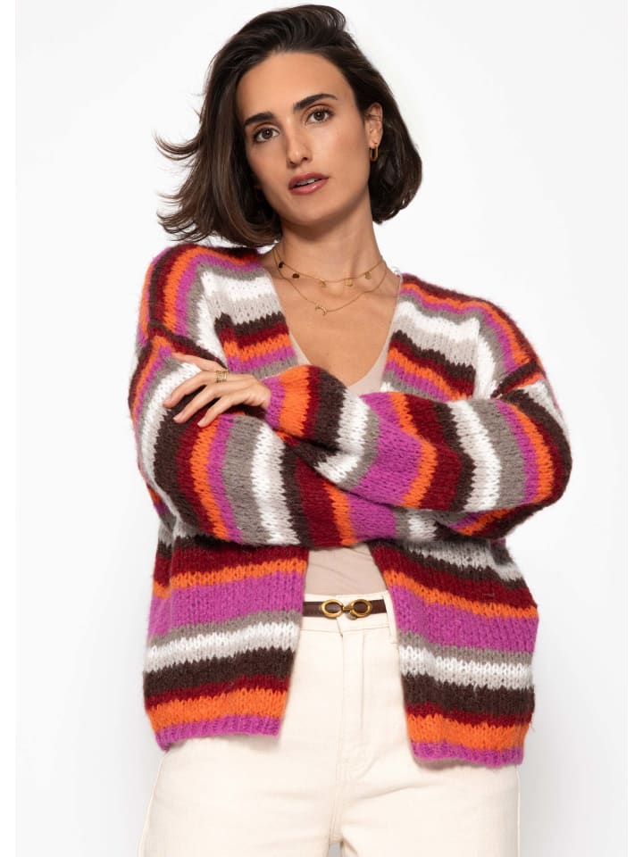 

SASSYCLASSY Полосатый разноцветный кардиган оранжевого цвета