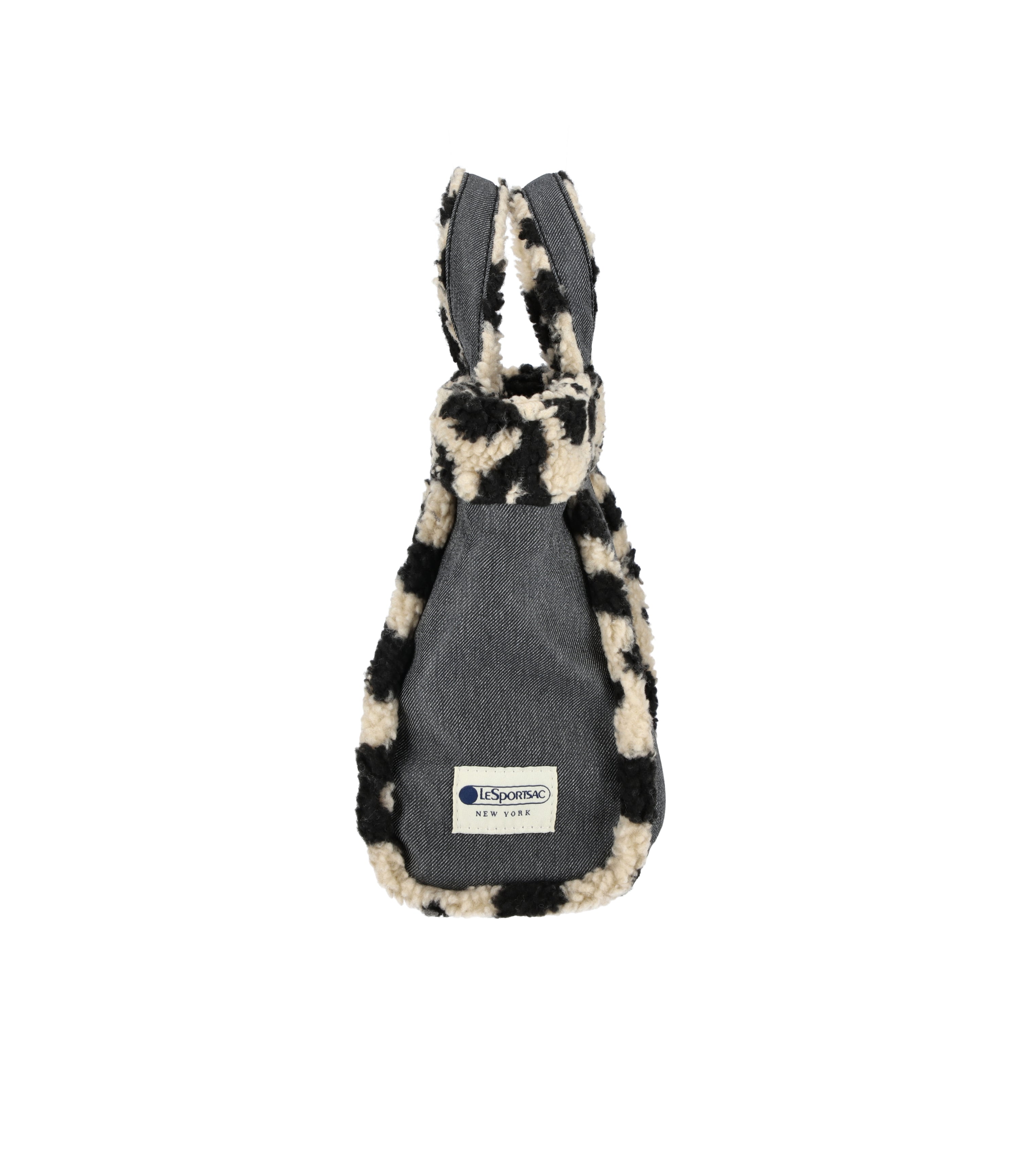 

Маленькая двухсторонняя джинсовая сумка-тоут LeSportsac, цвет black denim/leopard sherpa, Черный, Маленькая двухсторонняя джинсовая сумка-тоут LeSportsac, цвет black denim/leopard sherpa