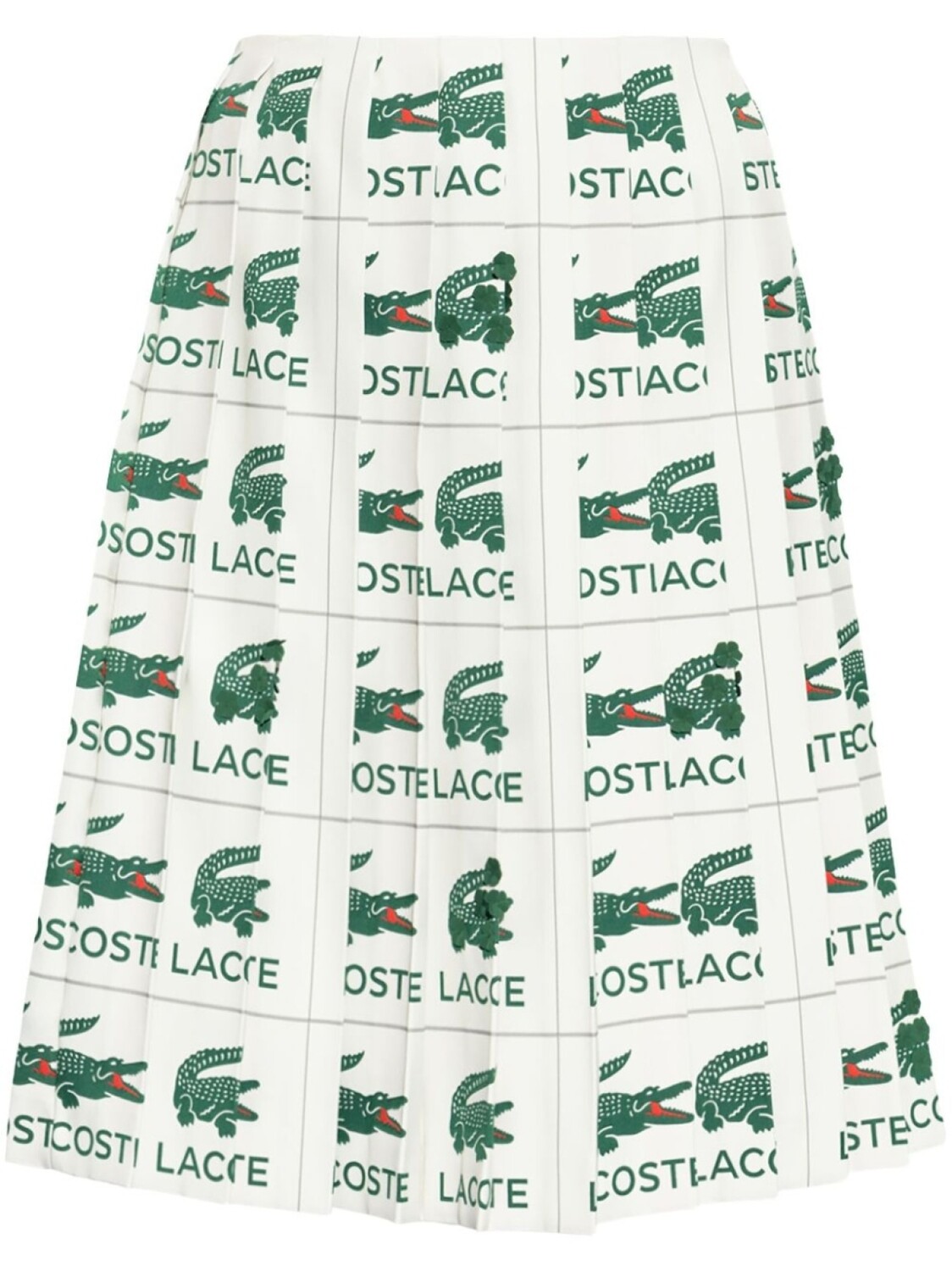 

Lacoste плиссированная юбка с вышивкой, белый