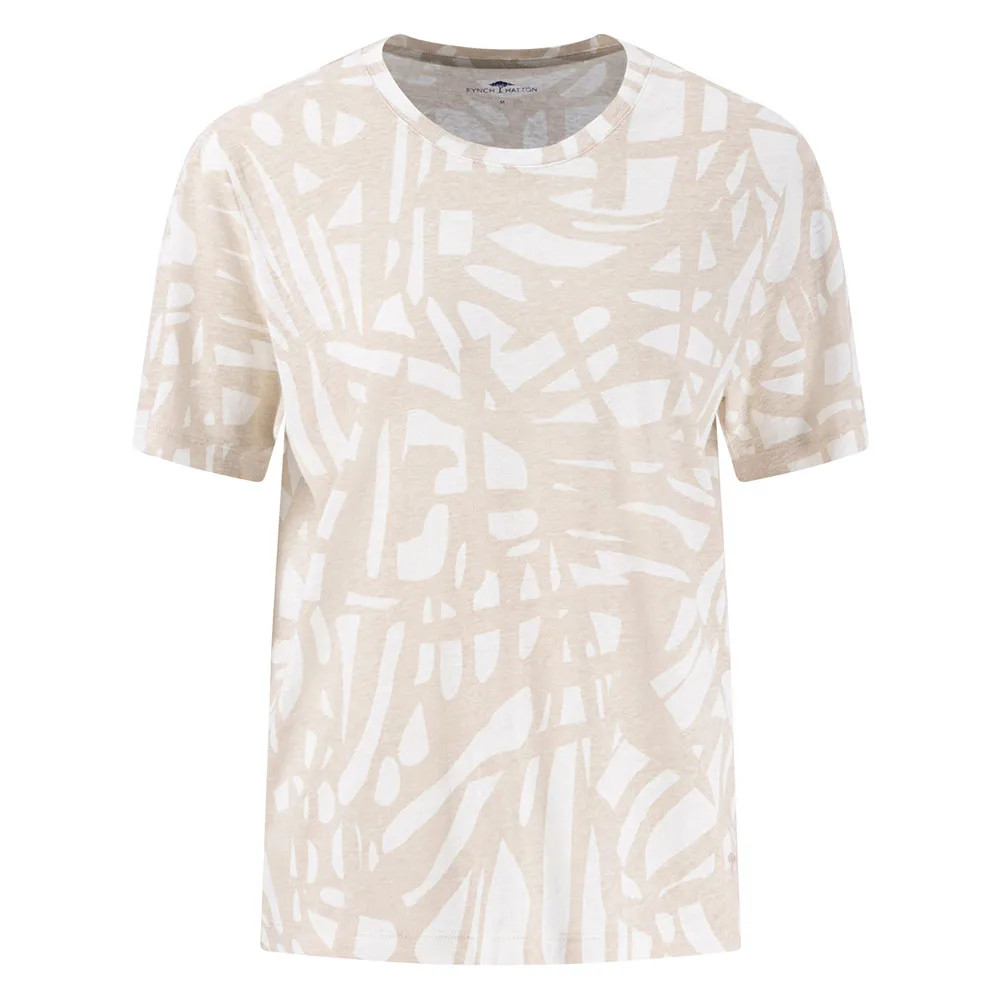 

Футболка Fynch Hatton Printed Linen Abstract, бежевый