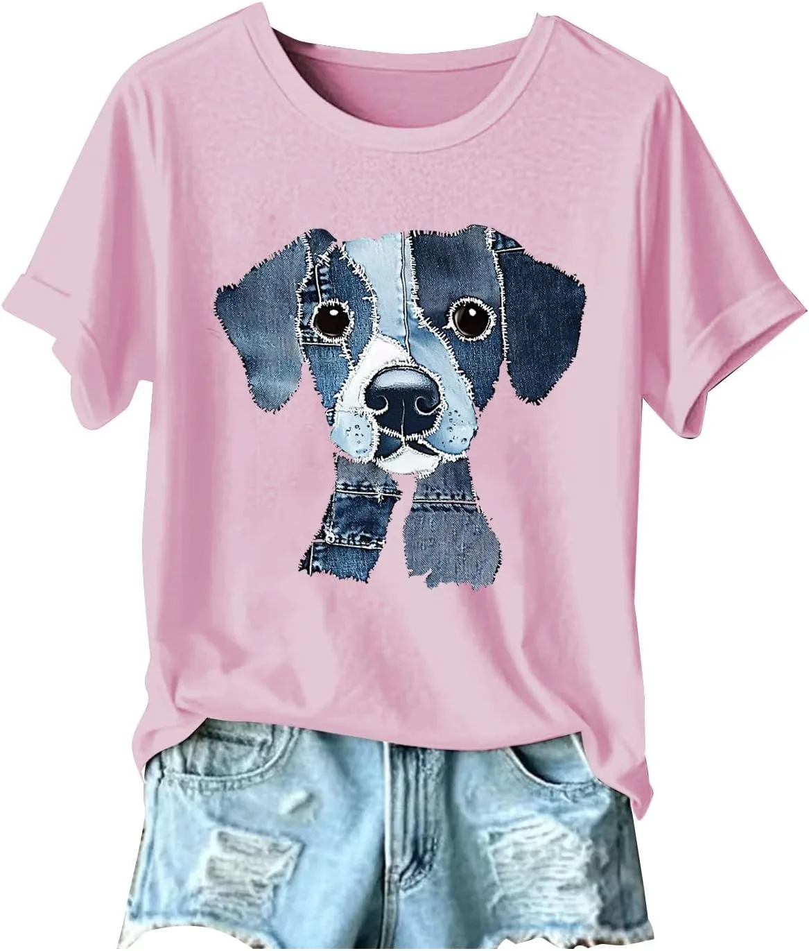 

Женская футболка с принтом, короткий рукав, свободный крой