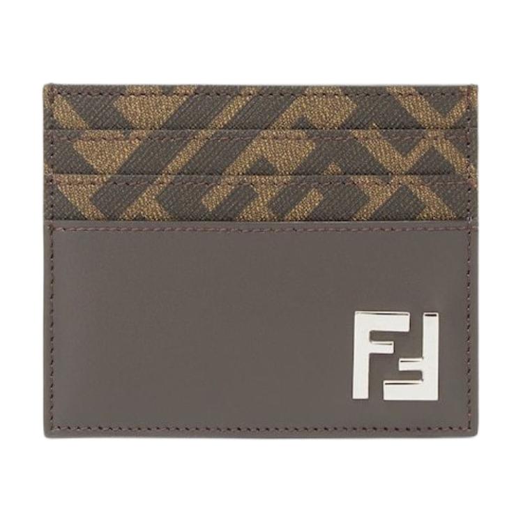 

Кожаный кардхолдер мужской коричневый FENDI