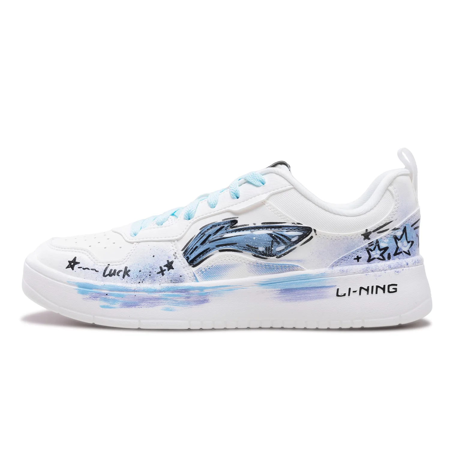 Кроссовки Li-Ning First Cloud Starry Night для скейтбординга мужские, устойчивые к истиранию, легкие, низкие, сине-белые