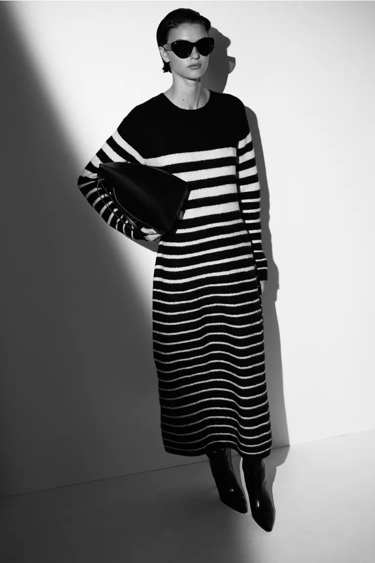 

Платье из эластичного трикотажа H&M, черный
