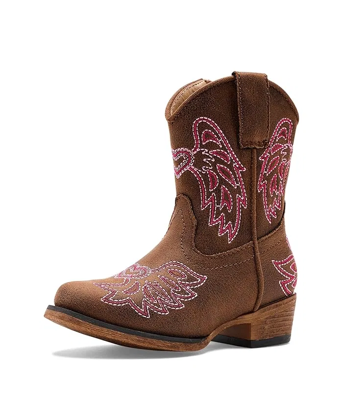 Ботинки с вышивкой Riley Wings Roper Kids, Brown Faux Leather — фото 2