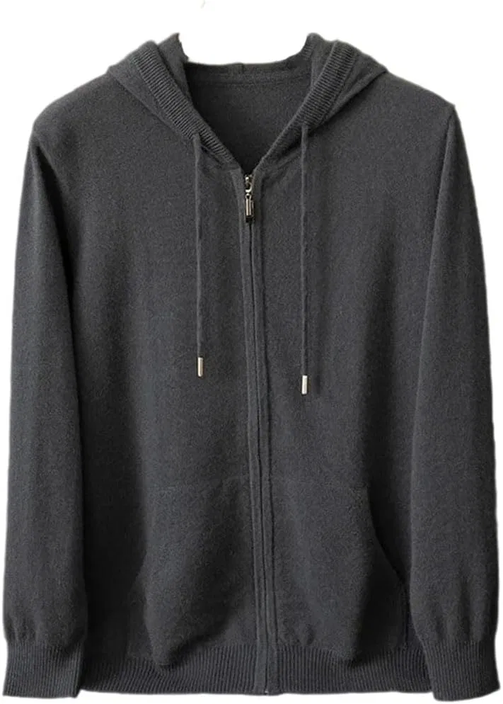 Худи на молнии мужское шерстяное, Dark Gray