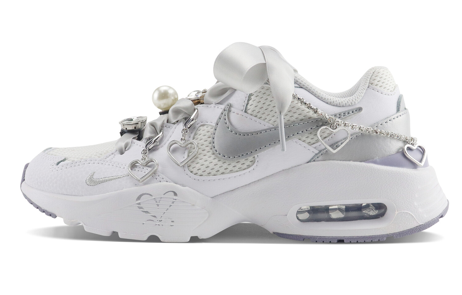 

Кроссовки Air Max Fusion женские с низким верхом, серебристо-белые Nike
