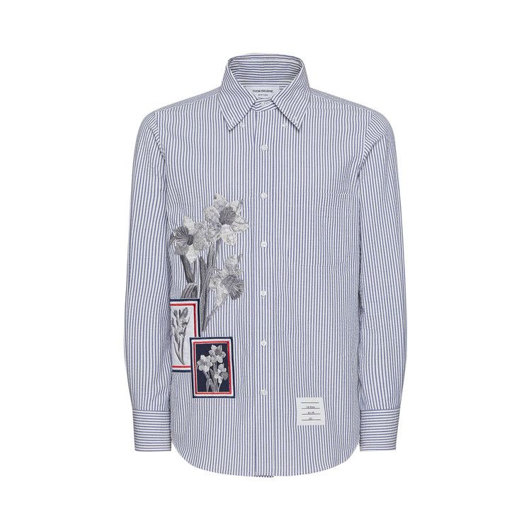 

Рубашка Thom Browne Seersucker Framed Floral Shirt 'Navy'