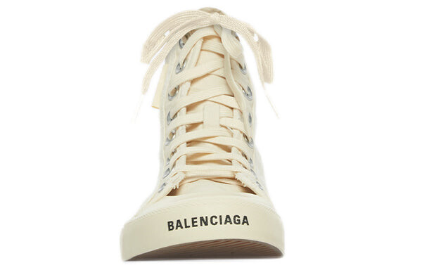 Кроссовки paris high top sneakers 'white destroyed cotton and white sole' Balenciaga, белый — фото 3