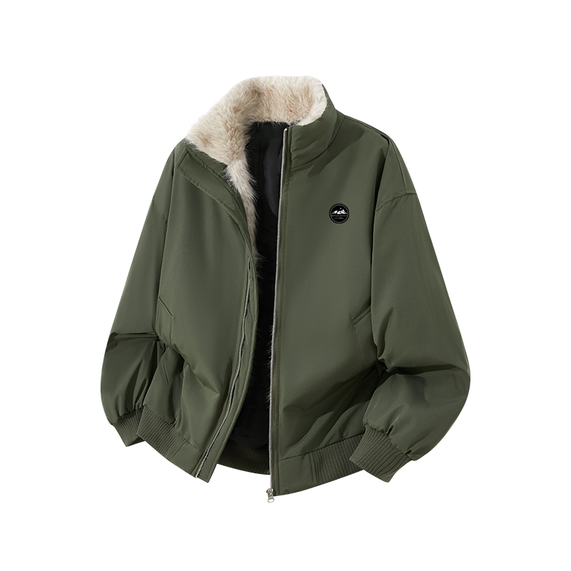 

Пуховик Unisex Stand Collar Thickened WARRIOR, army зеленый (diy badge)