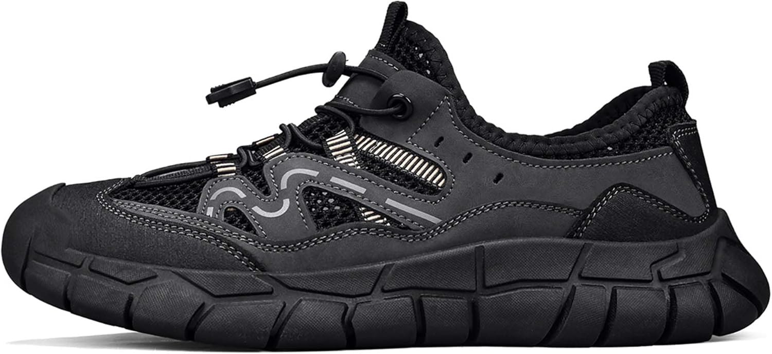 

Мужские ботинки спортивного стиля на низком ходу, модные, простые, повседневные, водонепроницаемые, для кухни, летние, для активного отдыха, походов, дышащие теннисные кроссовки Generic, черный