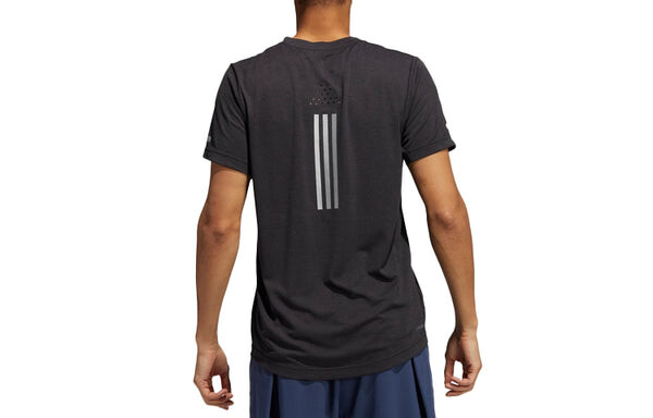 Футболка adidas Training Sports Reflective Stripe Printing Short Sleeve Gray, серый — фото 2