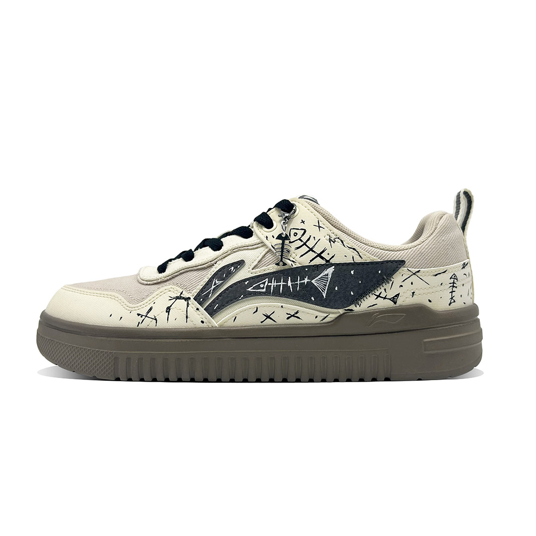 

Мужские кроссовки для скейтбординга Qingyun Coverage с низким верхом, устойчивые к истиранию и дышащие, абрикосово-серые LINING, Apricot Gray