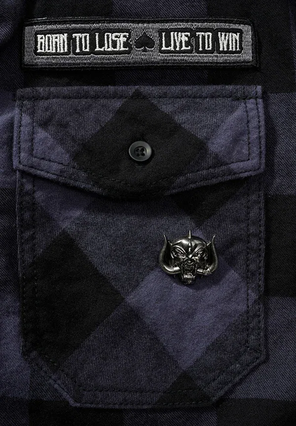 Рубашка Motörhead checkshirt shirt Brandit, черно-серый — фото 4
