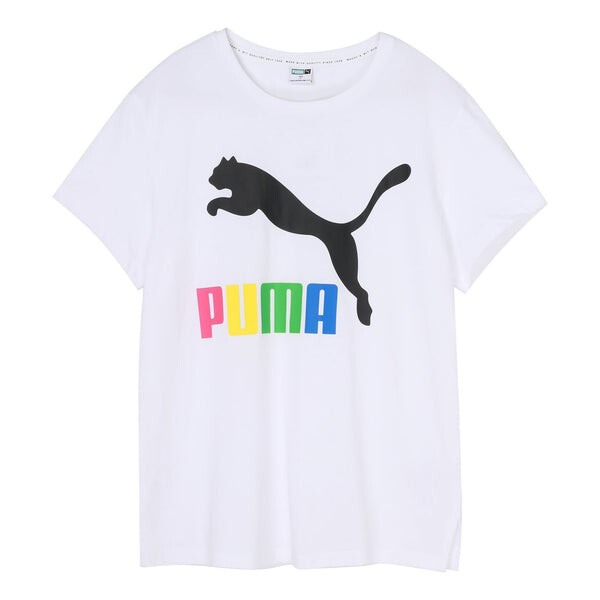 

Футболка classics logo tee large logo round neck white Puma, белый