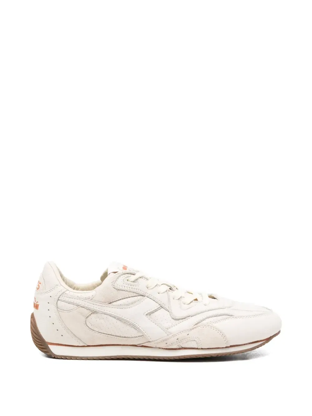 Кроссовки из кожи с панельным дизайном Diadora, бежевый