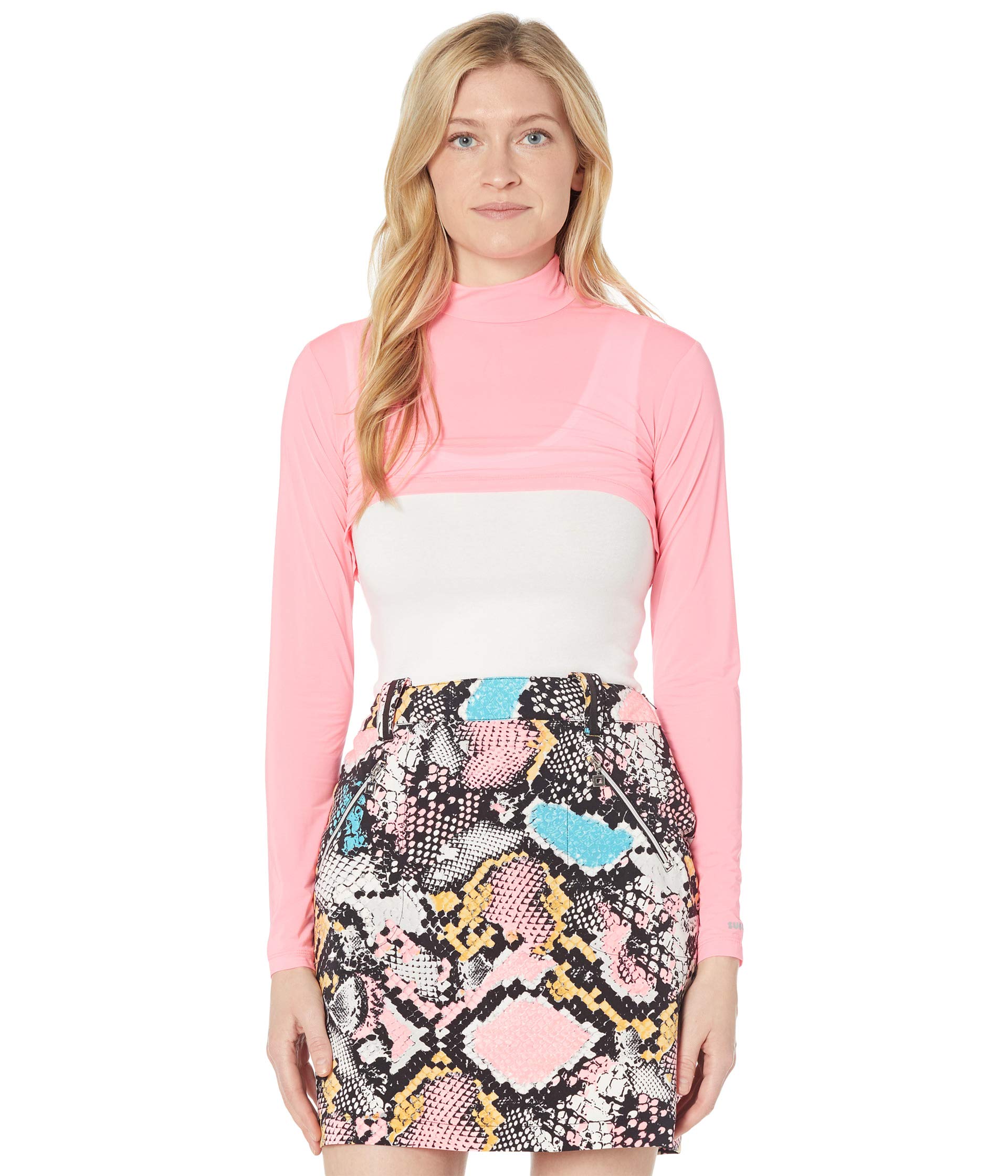 

Топ Jamie Sadock Sunsense 35 Spf Lightweight Long Sleeve Mock Neck Crop Layering Top, Venus