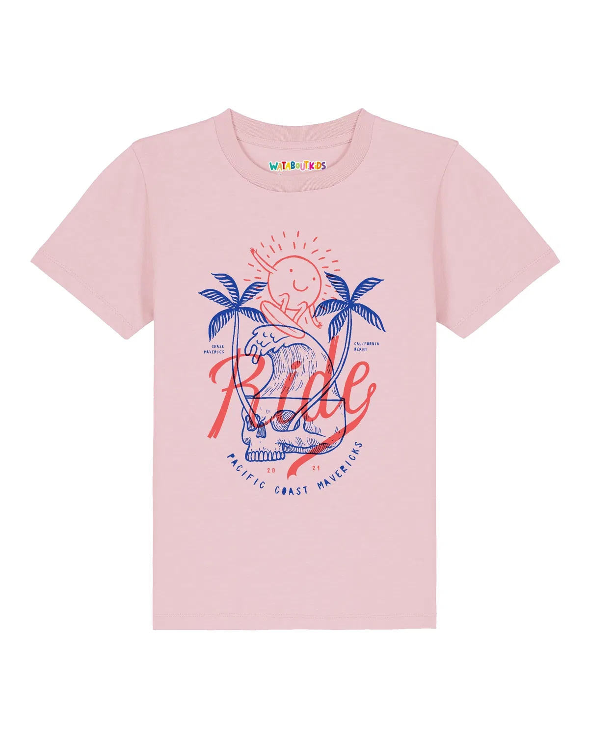 Футболка детская с принтом, Wat? Apparel, розовый — фото 2