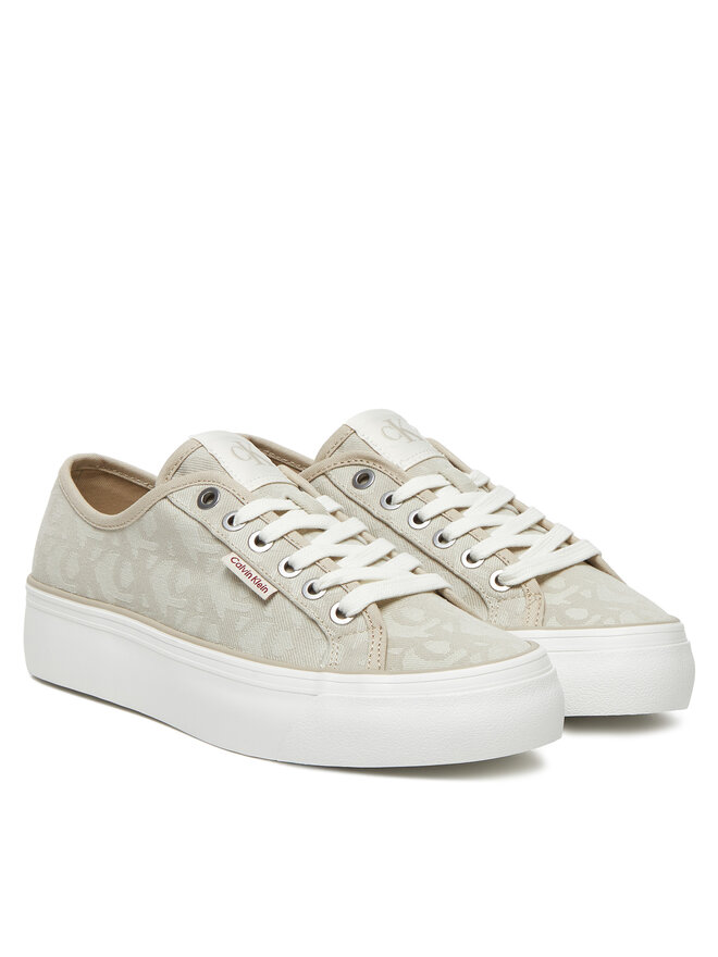 Кроссовки Vulc Flatf Jacquard Aop YW0YW01965 Calvin Klein Jeans, бежевый — фото 2