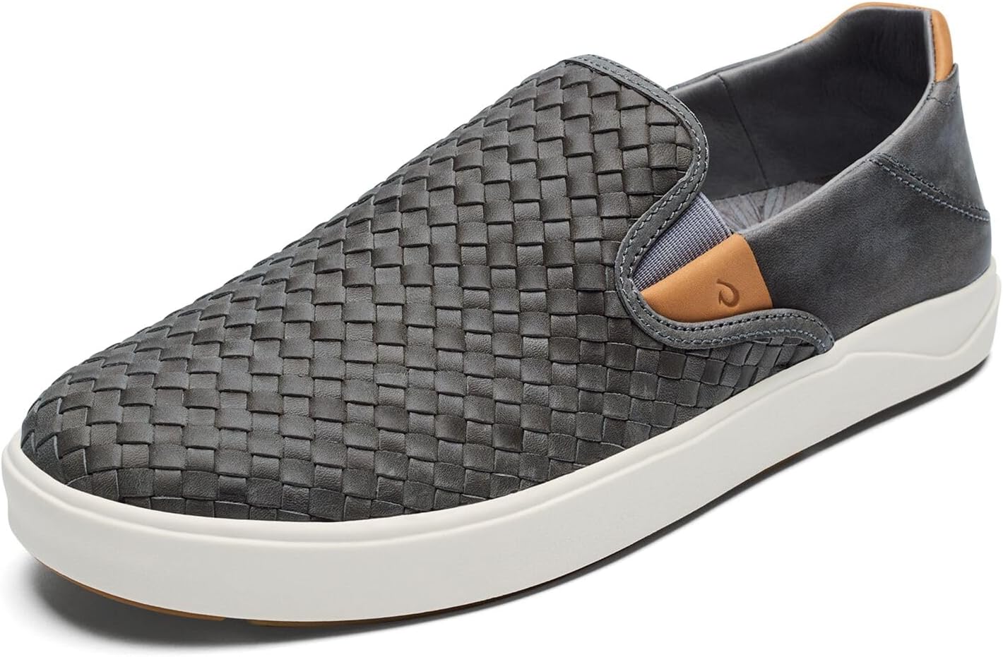 

Мужские плетеные кожаные туфли OLUKAI Lae'ahi Lauhala, кожаные кроссовки на каждый день, легкая носка, комфорт на весь день, Ash/Ash