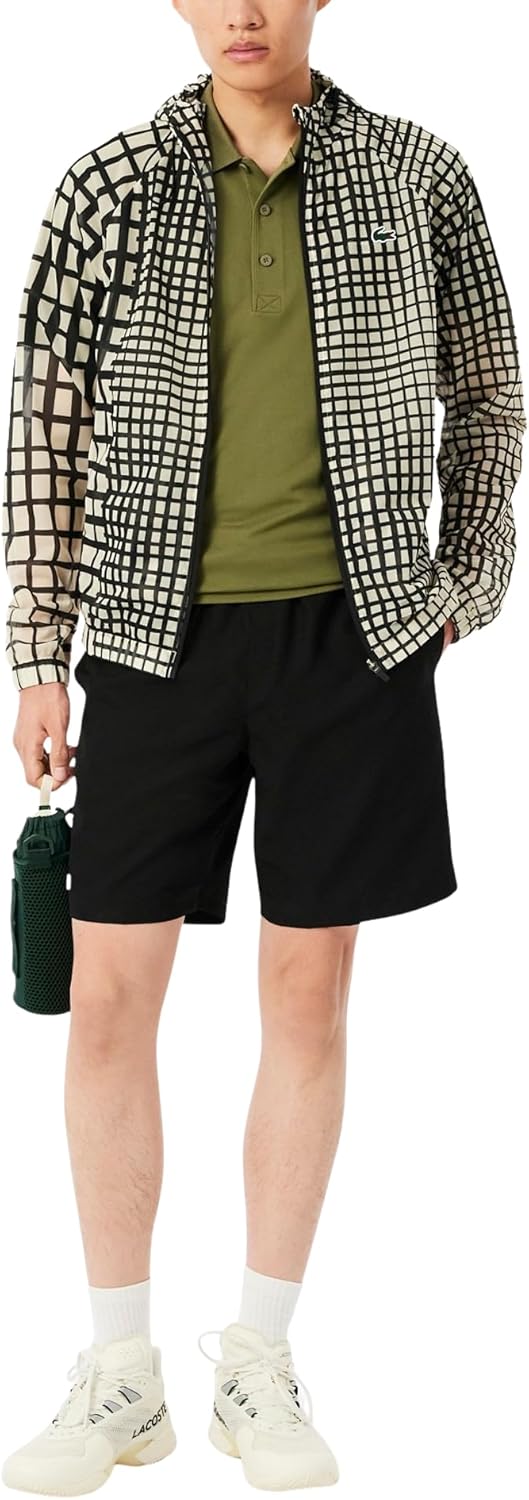 Мужские спортивные теннисные шорты Lacoste с подкладкой, Black — фото 4