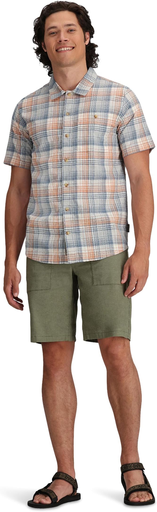 

Рубашка Royal Robbins Redwood Plaid Short Sleeve, цвет Cork Pismo Plaid