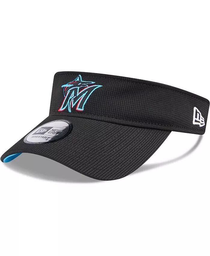 

Мужские черные регулируемый козырек Miami Marlins Gameday Team New Era, черный