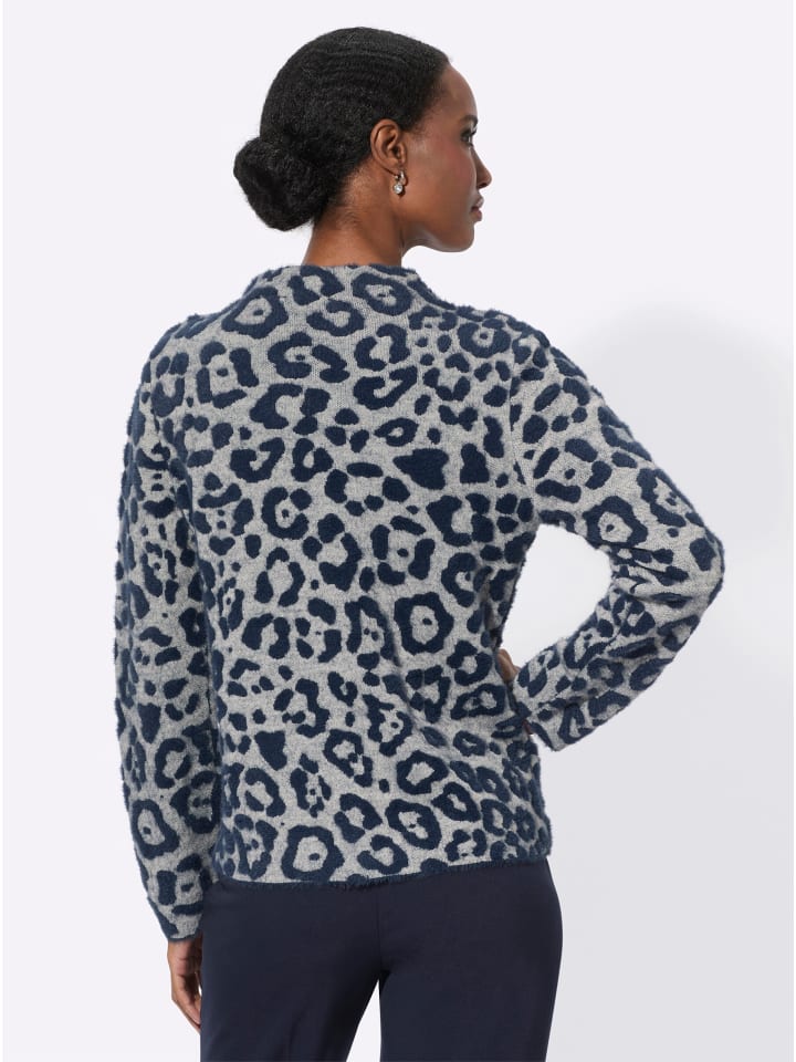 

Свитер с длинными рукавами в песочно-синем узоре creation L