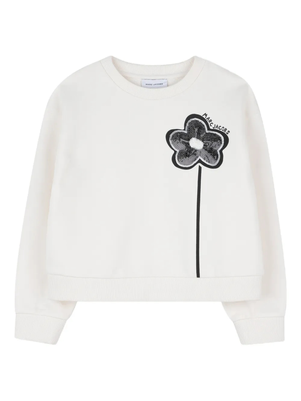 Толстовка с цветочной аппликацией Marc Jacobs Kids, нейтральный