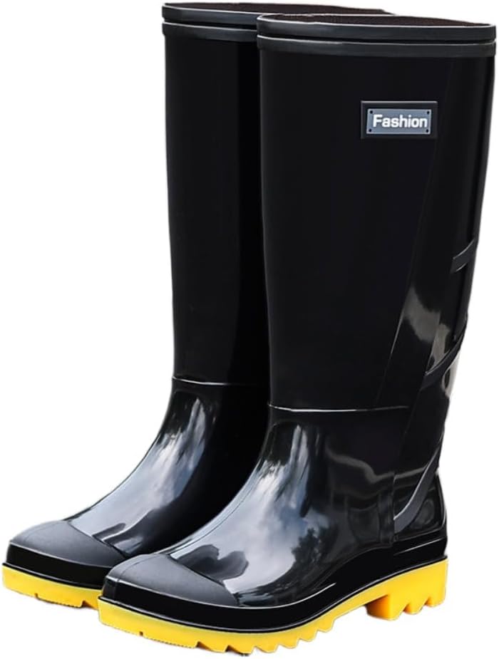 

Высокие камуфляжные дождевые сапоги для мужчин, водонепроницаемые резиновые ботинки для рыбалки на лодке, легкие, дышащие, с широкой колодкой, нескользящей подошвой, удобные для ходьбы по грязи, для работы в саду, походов и кемпинга Geerta, черн...