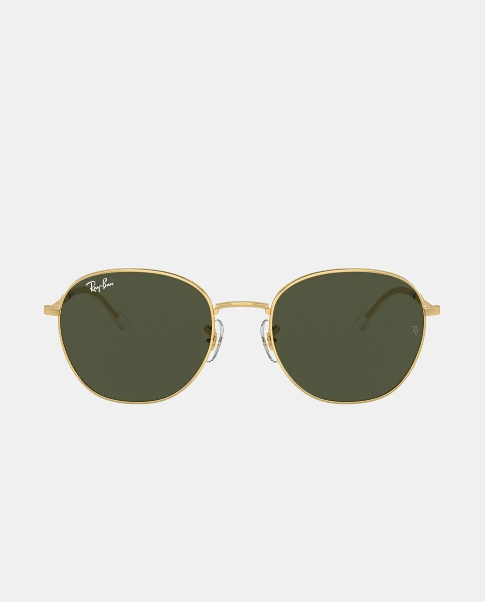 

Овальные золотистые металлические солнцезащитные очки унисекс Ray-Ban, золотой