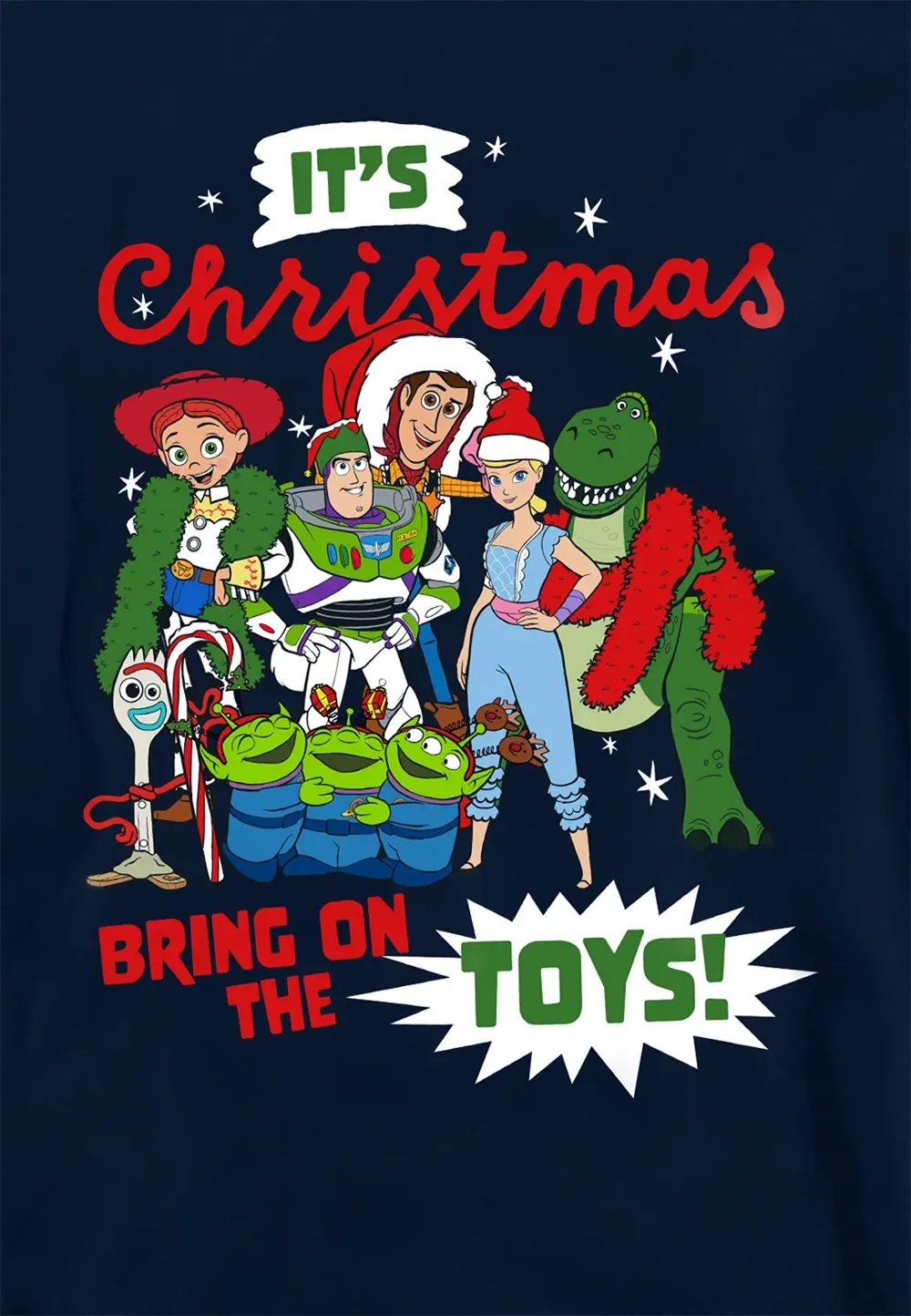 Детская толстовка Disney Toy Story Christmas Group, темно-синий, темно-синий — фото 2