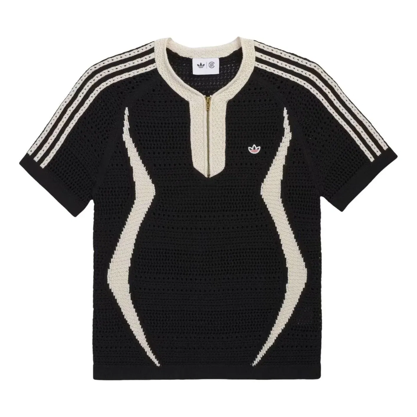 Футболка Adidas x CLOT Knit Asia Sizing 'Black Wonder White' KE7074, черный