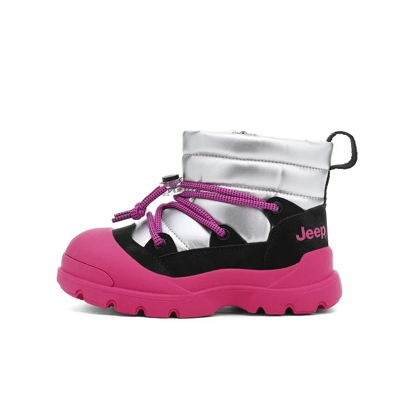 Детские зимние ботинки mid top Jeep, Star Diamond Silver/Rose Pink[Warm Lock-Walk through The Snow]