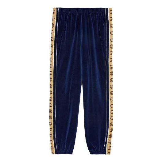 

Брюки velour taped oversized track pant 'blue' Gucci, синий