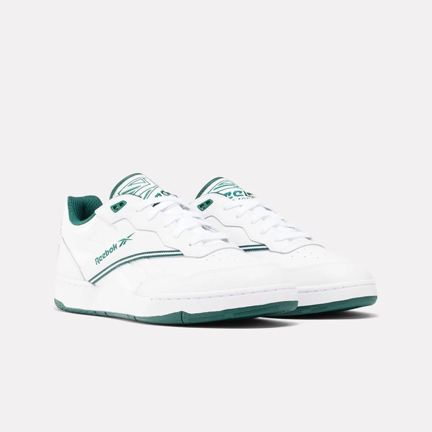 Кроссовки Reebok Unisex Bb 4000 II, White Collegiate Green — фото 2