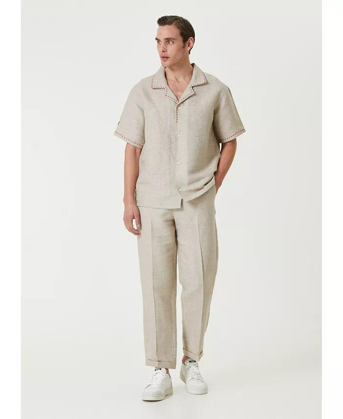 

Мужские повседневные льняные брюки Free Heaven PCFG, коричневый/бежевый