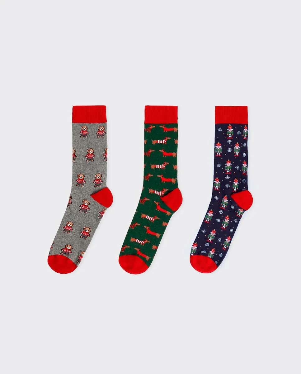 

Набор из трех пар разноцветных мужских носков Admas, многоцветный