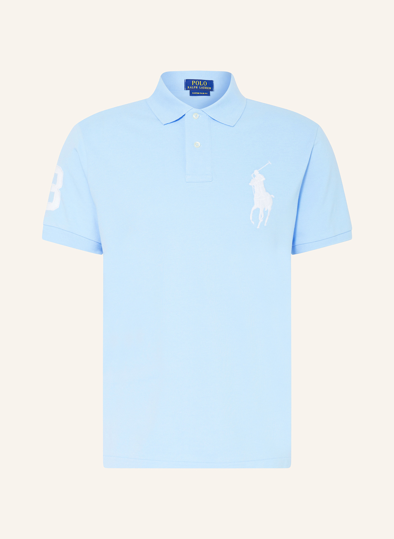 

Рубашка-Поло из пике на заказ узкого кроя Polo Ralph Lauren, голубой
