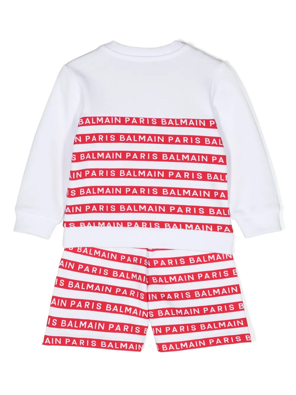 Комплект из шортов и футболки с логотипом Balmain Kids, белый — фото 2