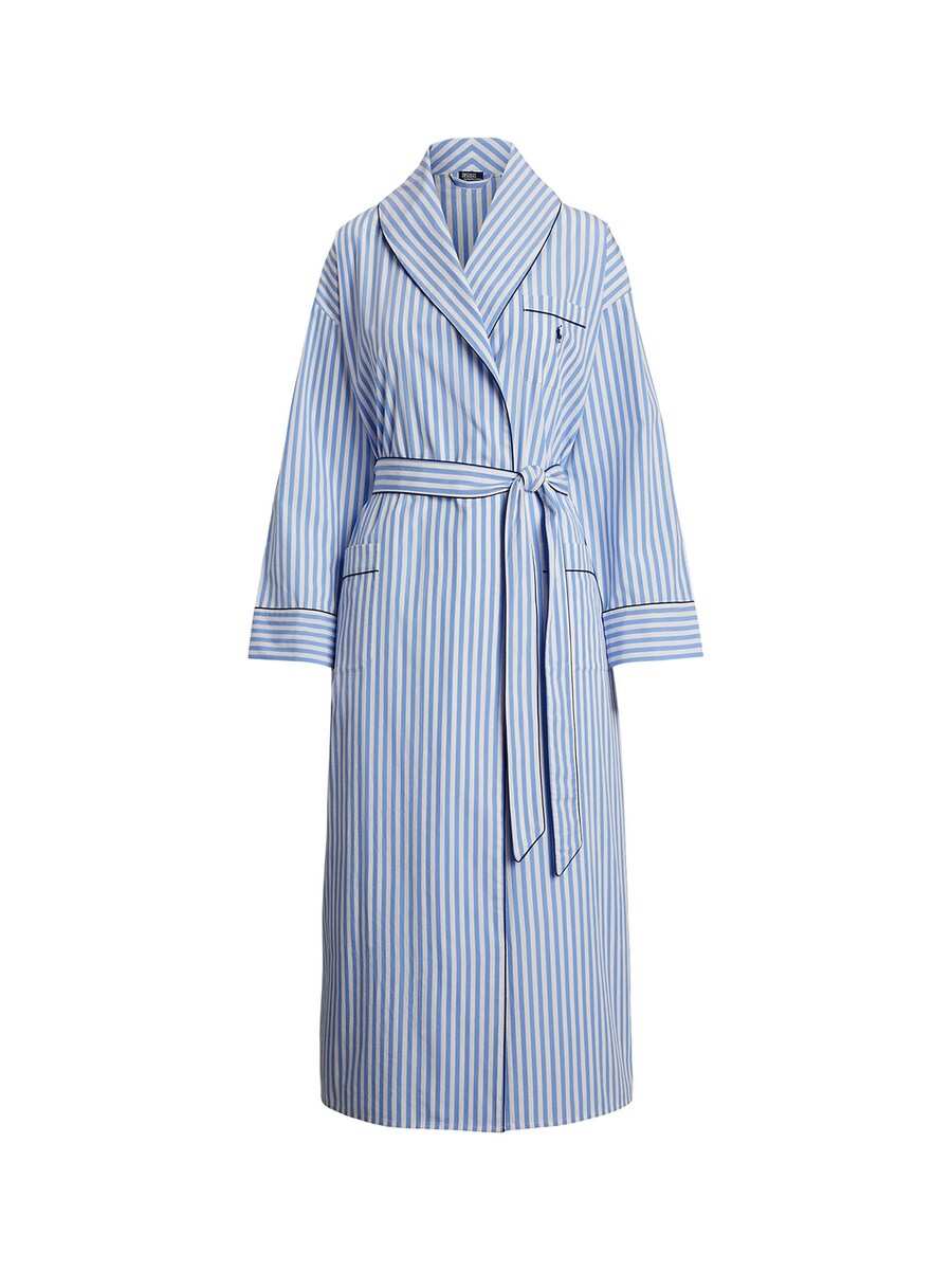

Короткий халат Polo Ralph Lauren Shirting Stripes, цвет Blue/White