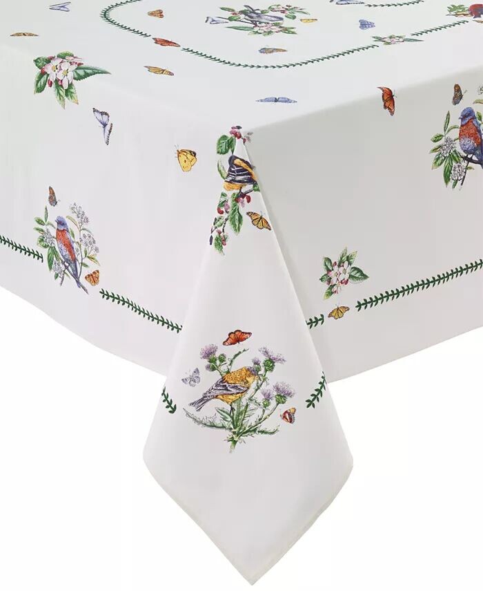 

Скатерть «Ботанические птицы» размером 60 x 120 дюймов Portmeirion, слоновая кость
