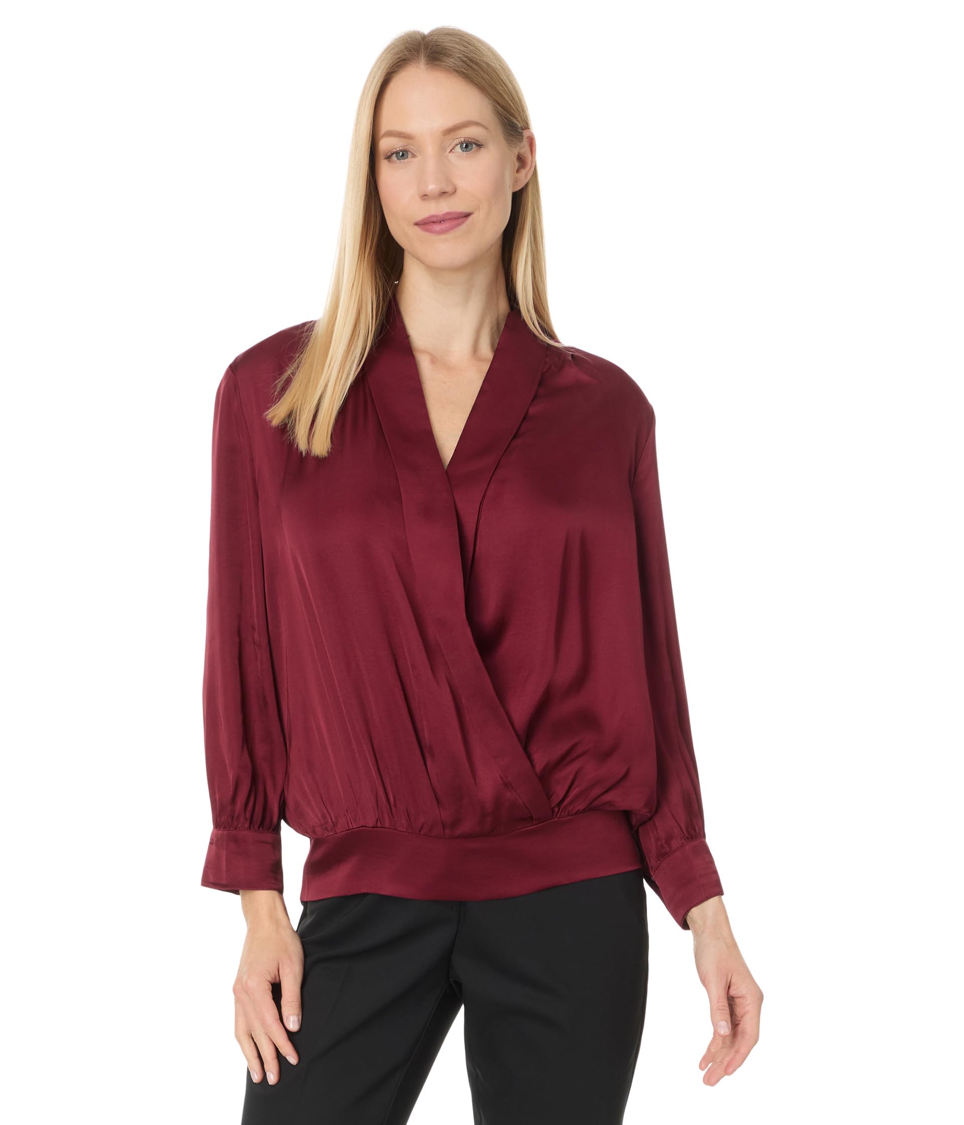 

Блуза Liverpool Los Angeles Shawl Wrap Front Bracelet, цвет Dark Pinot Noir