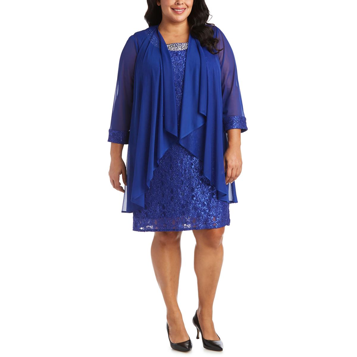 

Плюс Женская сетчатая прозрачная куртка-топпер R&M Richards, цвет royal