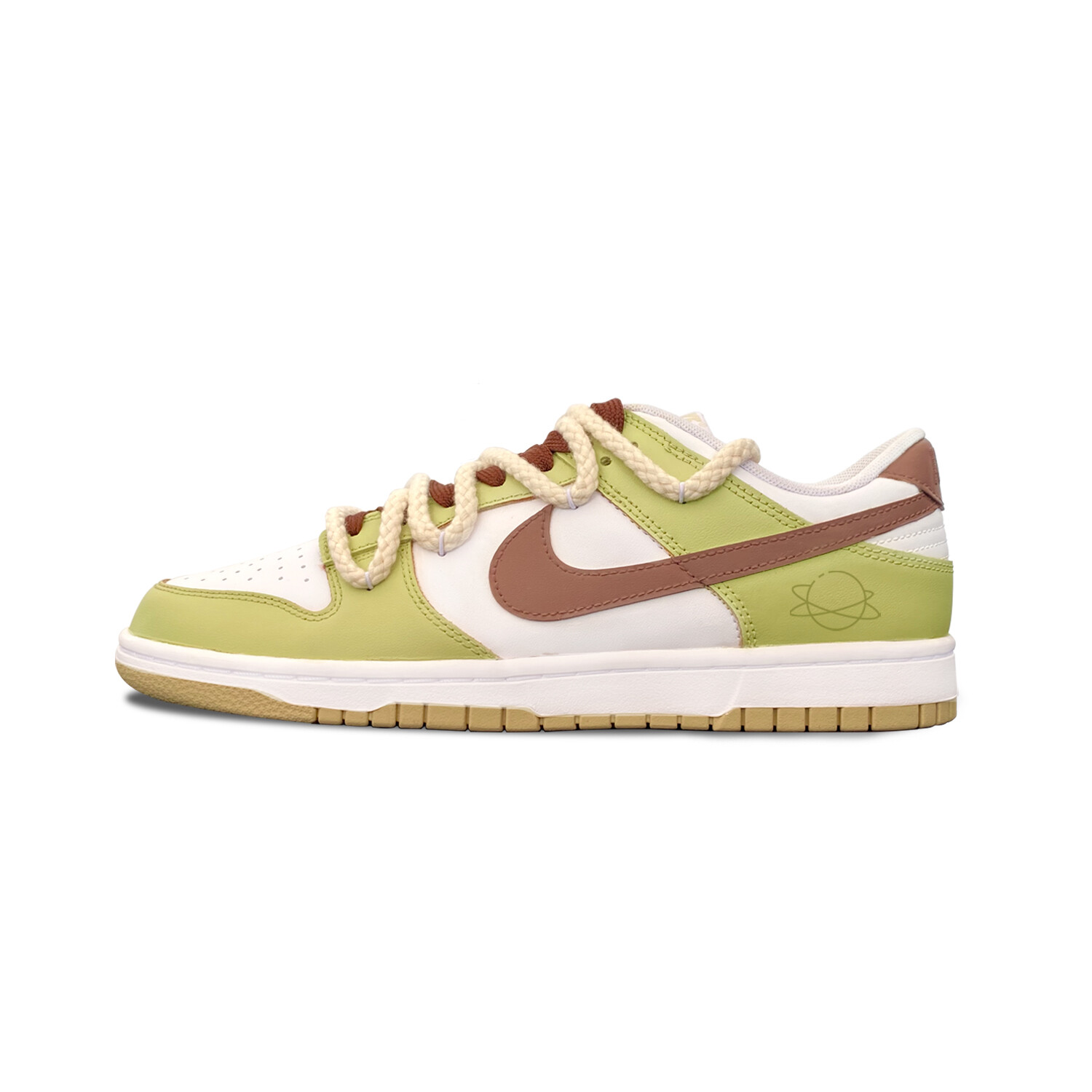 

Кроссовки Nike Dunk Skateboarding Shoes Men Low-top Green/brown/white, цвет Matcha