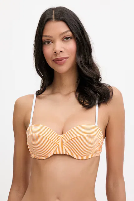 Купальник раздельный бардотка с полосками SUMMER Tommy Hilfiger, оранжевый