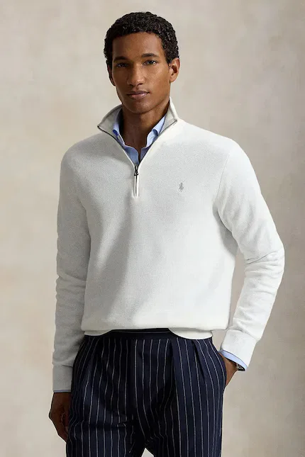 Свитер хлопковый пуловер Polo Ralph Lauren, белый