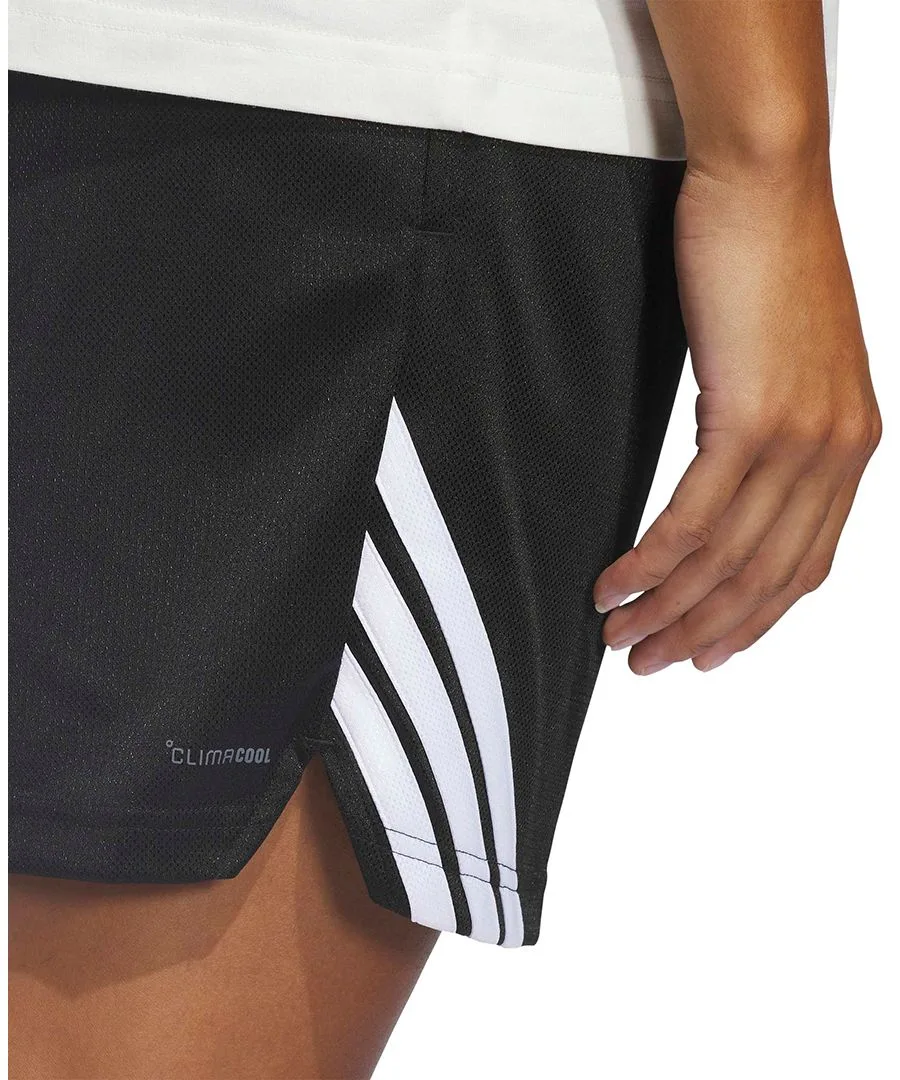 Женские баскетбольные шорты с тремя полосками Adidas, черный — фото 3