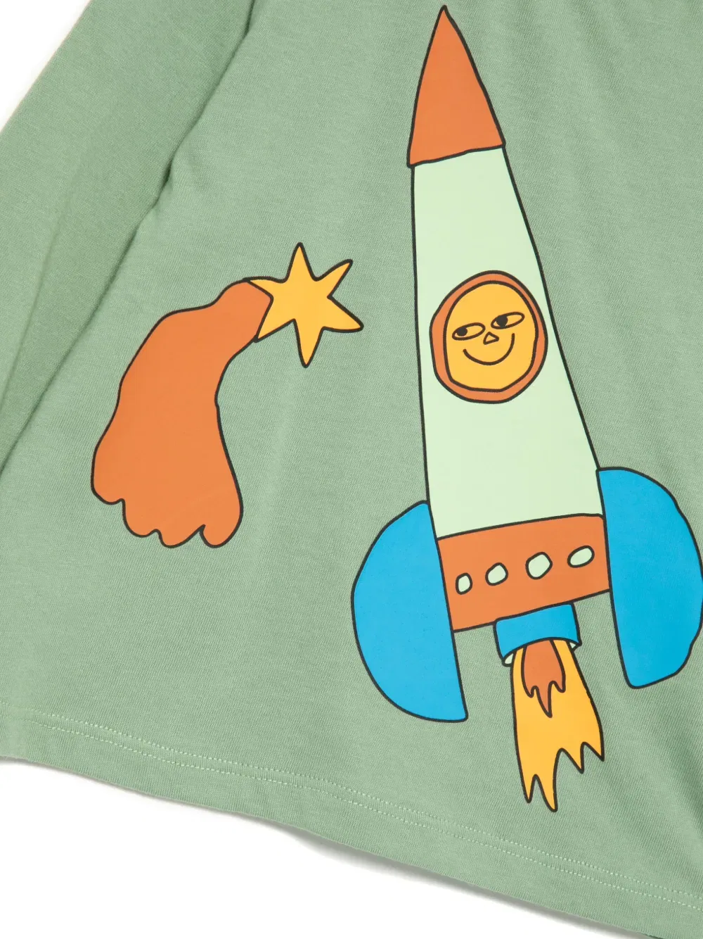 Футболка с принтом на космическую тематику Stella Mccartney Kids, зеленый — фото 3