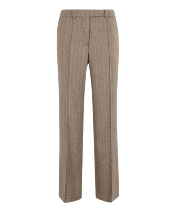 

Брюки прямого кроя в елочку Seventy, коричневый